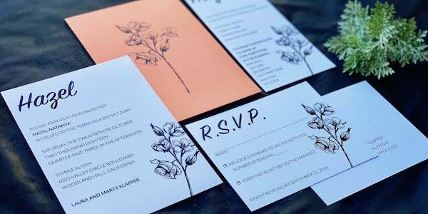 Custom-Bat-Mitzvah-Invitation-Minimalist Bat Mitzvah Invitation